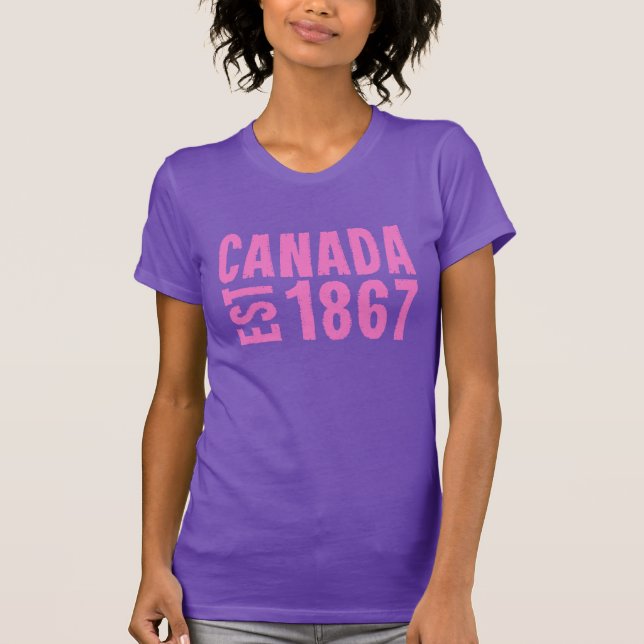 T-shirt Le Canada A Établi 1867 Anniversaire 150 Ans (Devant)