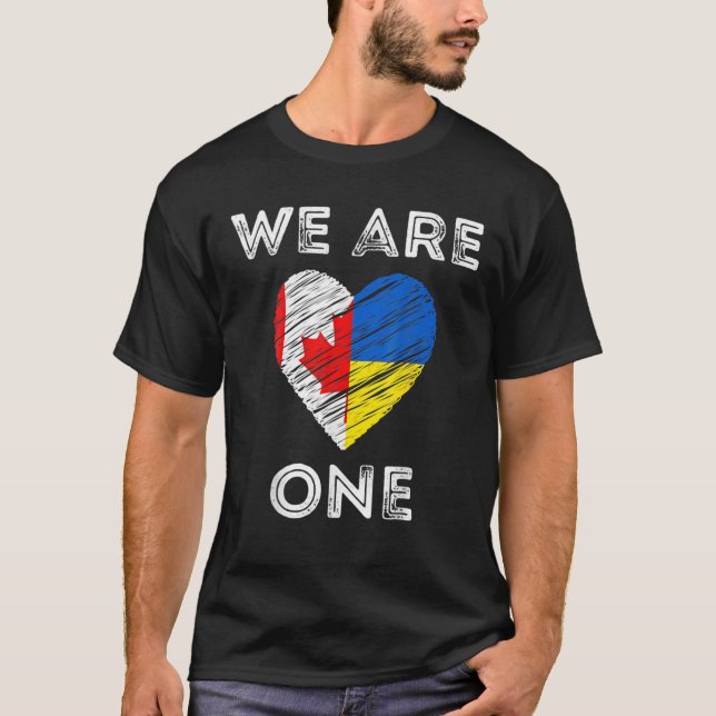 T-shirt Le Canada appuie l'Ukraine Nous sommes un coeur d' (Devant)