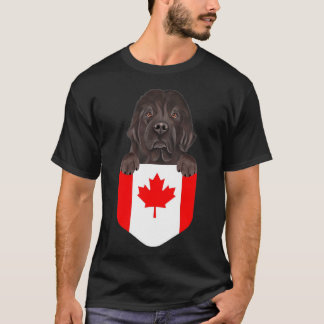 T-shirt Le Canada Drapeau Le Chien de Terre-Neuve Dans La