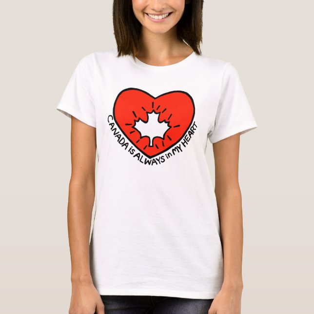 T-shirt Le Canada est toujours dans mon coeur Cute Canada  (Devant)