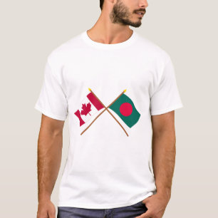 T-shirt Le Canada et les drapeaux croisés par Bangladesh