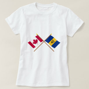 T-shirt Le Canada et les drapeaux croisés par Barbade