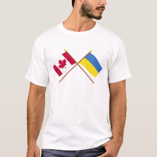 T-shirt Le Canada et les drapeaux croisés parUkraine