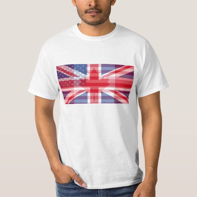 T-shirt Le Canada. L'Amérique. Le R-U. Tous dans un (Devant)