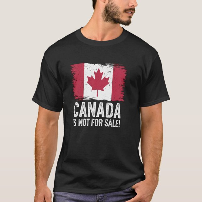 T-shirt Le Canada n'est pas à vendre Feuille d'érable Vint (Devant)