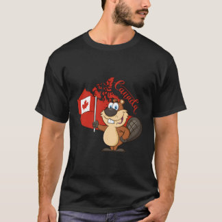 T-shirt Le Canada remet le drapeau canadien de la marmotte