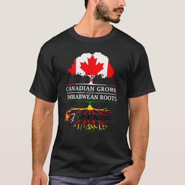T-shirt Le Canadien développé avec le Zimbabwéen enracine  (Devant)