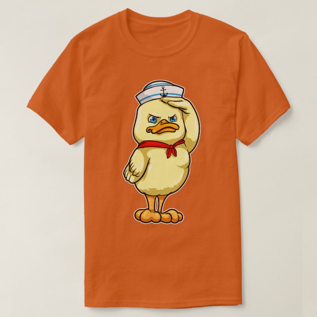 T-shirt Le canard comme marin avec le salut militaire (Design devant)