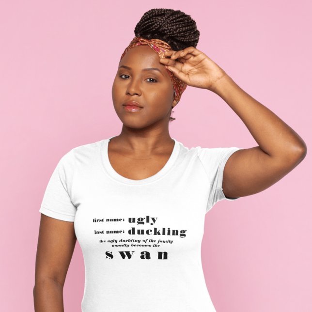 T-shirt Le Canard Laide Devient La Motivation Du Cygne (Ugly Duckling Becomes The Swan Motivational T-Shirt)