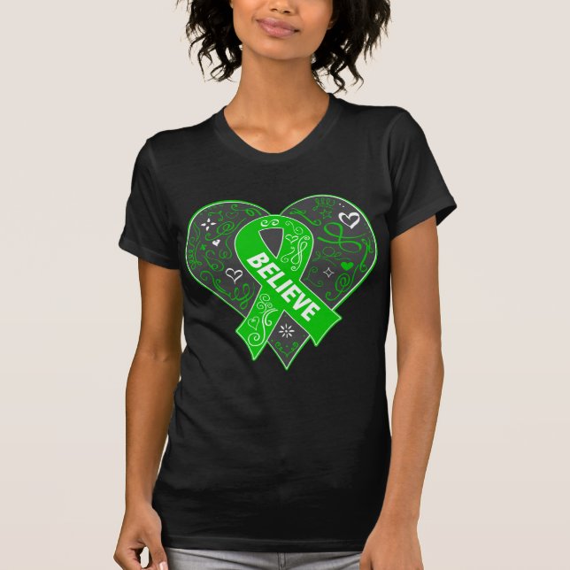 T-shirt Le Cancer cholagogue croient le coeur de ruban (Devant)