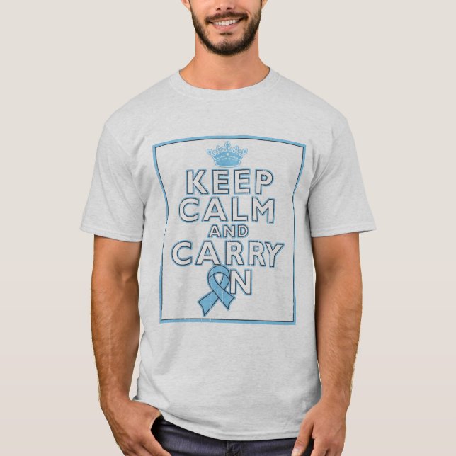 T-shirt Le cancer de la prostate gardent le calme et (Devant)