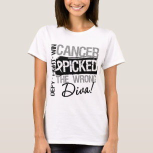 T-shirt Le cancer de poumon a sélectionné la diva fausse