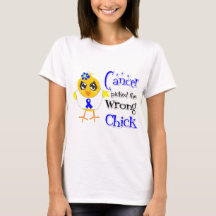 T-shirt Le cancer du colon a sélectionné le poussin faux