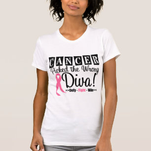 T-shirt Le cancer du sein a sélectionné la diva fausse v