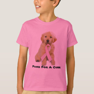 T-shirt Le cancer du sein de golden retriever badine le