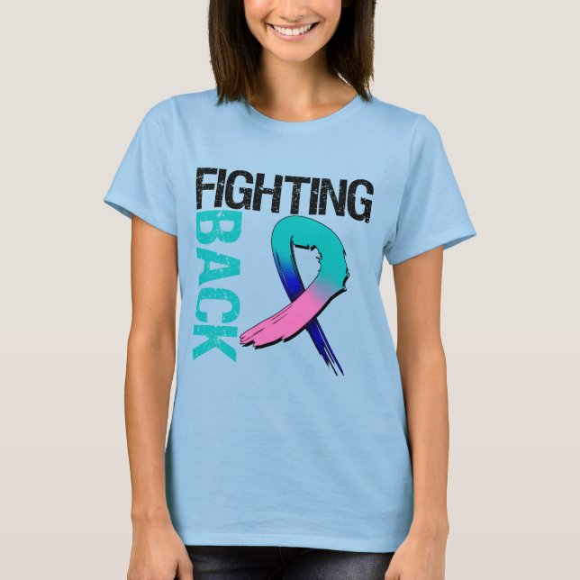 T-shirt Le cancer du thyroïde contre-attaque (Devant)