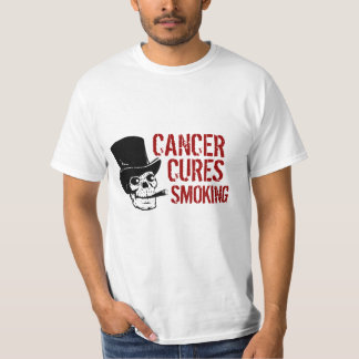 T-shirt Le cancer guérit le tabagisme crâne avec chapeau s