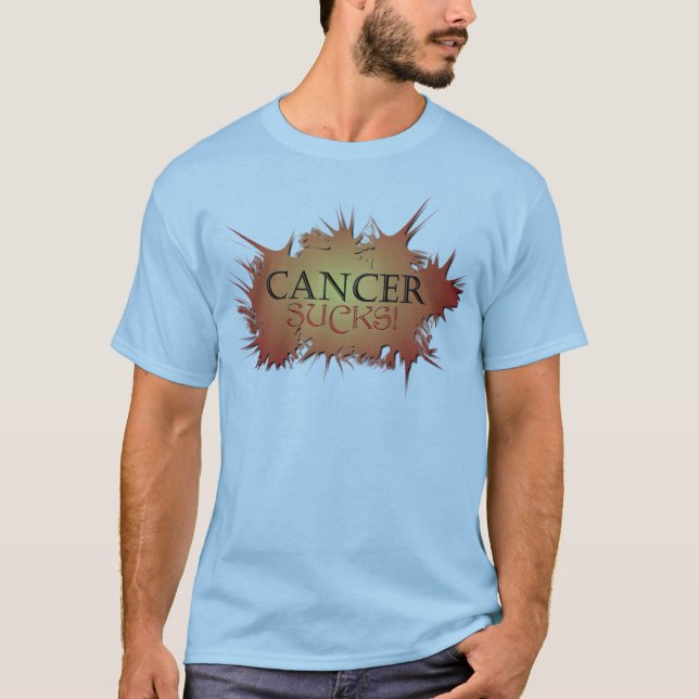 T-shirt Le Cancer suce la pièce en t graphique bleue (Devant)