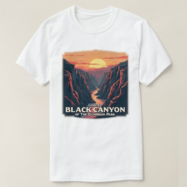 T-shirt Le canyon noir du parc national Gunnison (Design devant)