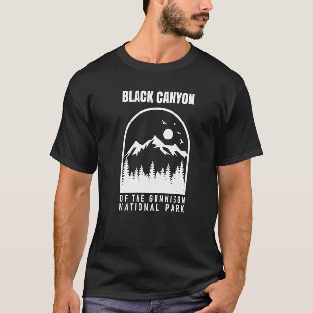 T-shirt Le Canyon Noir Du Parc National Gunnison Randonnée (Devant)