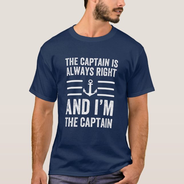 T-shirt Le Capitaine a toujours raison et je suis le Capit (Devant)