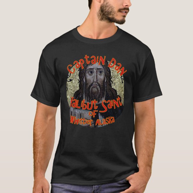 T-shirt Le capitaine Dan the Halibut Saint de Whittier Ala (Devant)