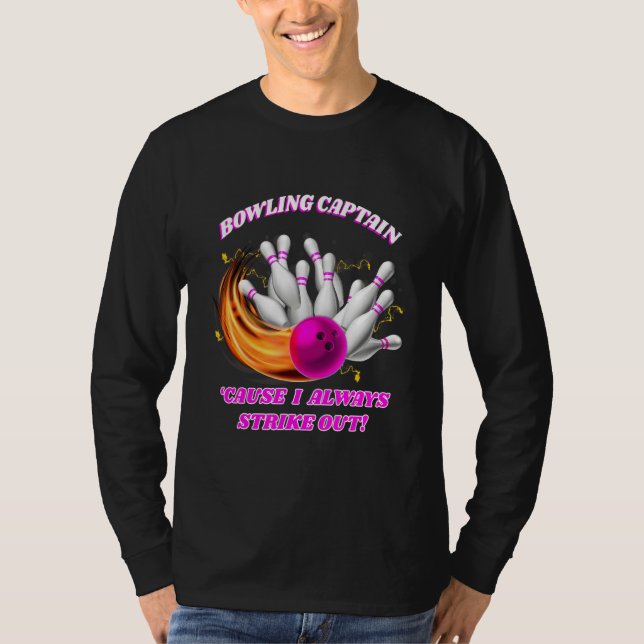 T-shirt Le capitaine de bowling Rollin' Bowlers frappe (Devant)