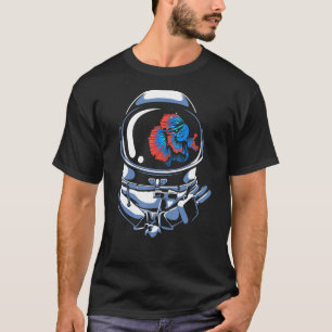 T-shirt Le casque d'astronaute est un aquarium avec un poi