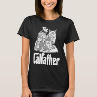 T-shirt Le Catfather Chat Mafia Graphique