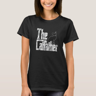 T-shirt Le Catfather Chat Noir Père Mafia Vibrisses Mâle