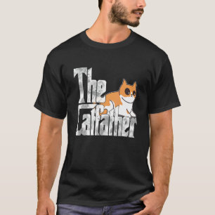 T-shirt Le Catfather Mignon Papa Chat Mafia Moustaches Mâl