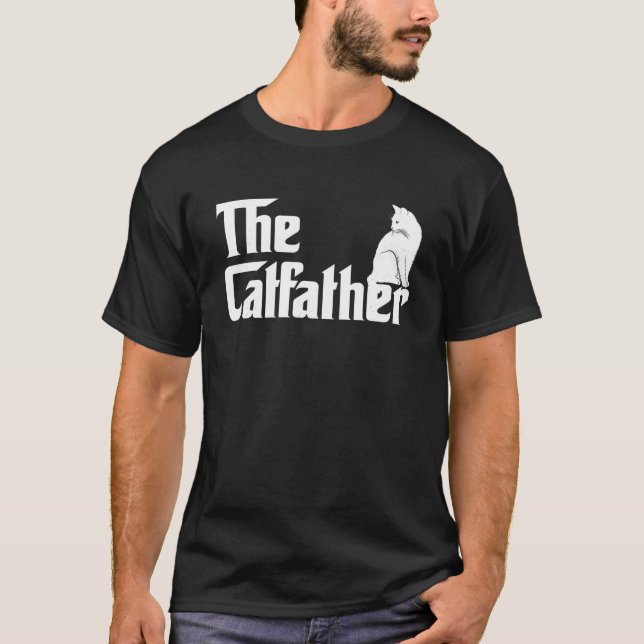 T-shirt Le Catfather T Shirt Drôle Chat Parodique Hommes P (Devant)