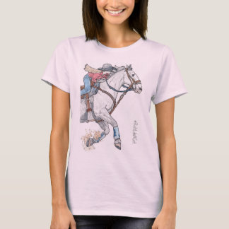 T-shirt Le cavalier de coureur de baril aiment une chemise