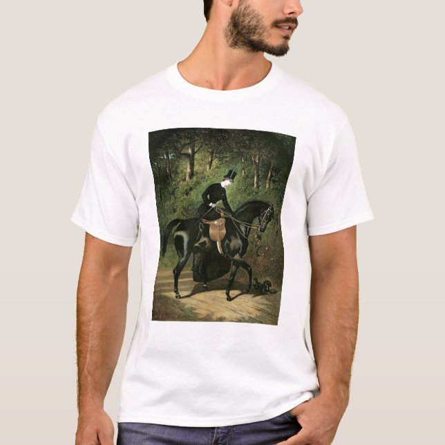 T-shirt Le cavalier Kipler sur sa jument noire (Devant)