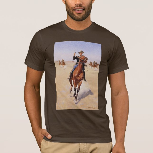 T-shirt Le cavalier par Frederic Remington (Devant)