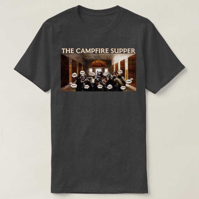 T-shirt Le Cène De Feu De Campagne Saddles De La Scène De  (Design devant)