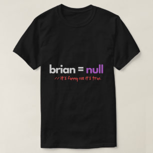 T-shirt Le Cerveau Est Égal À Null Funny Programmer