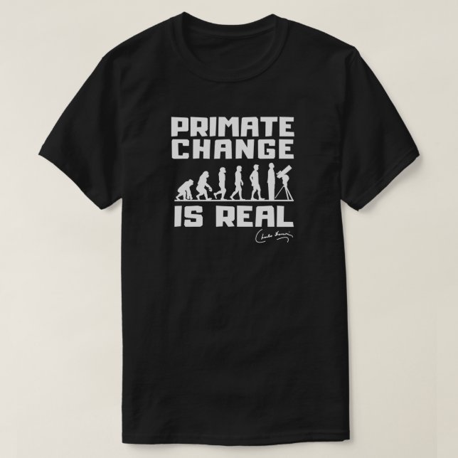 T-shirt Le changement climatique drôle de primat (Design devant)