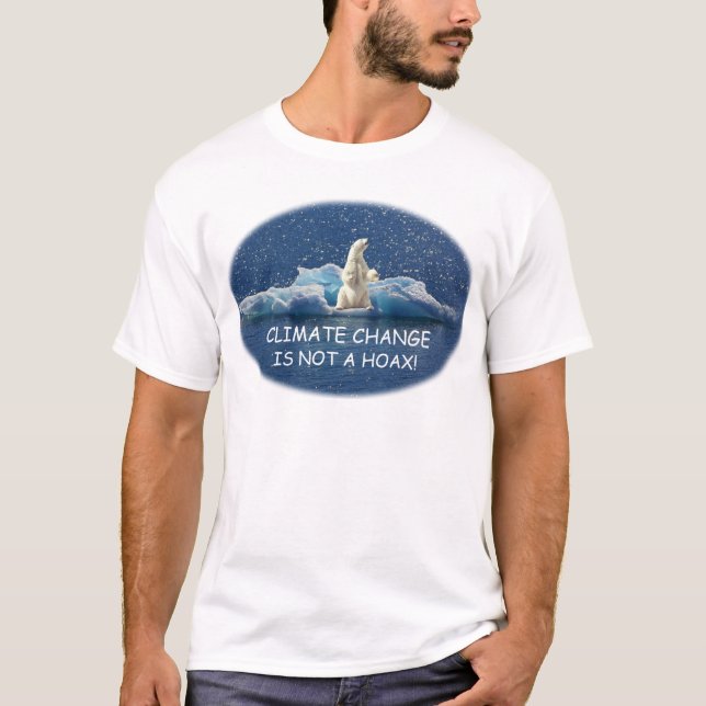 T-shirt Le CHANGEMENT CLIMATIQUE N'EST PAS un CANULAR (Devant)