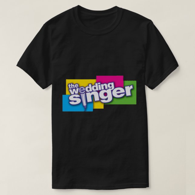 T-shirt Le chanteur Mariage - Un autocollant comique (Design devant)