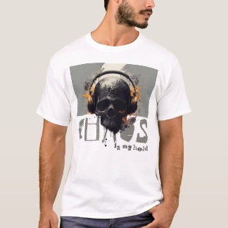 T-shirt Le chaos dans la tête Tête de mort avec un casque