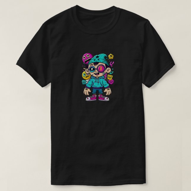 T-shirt Le chaos du dessin urbain (Design devant)