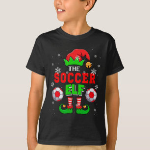 T-shirt Le chapeau de lutin de Noël de football Chaussures