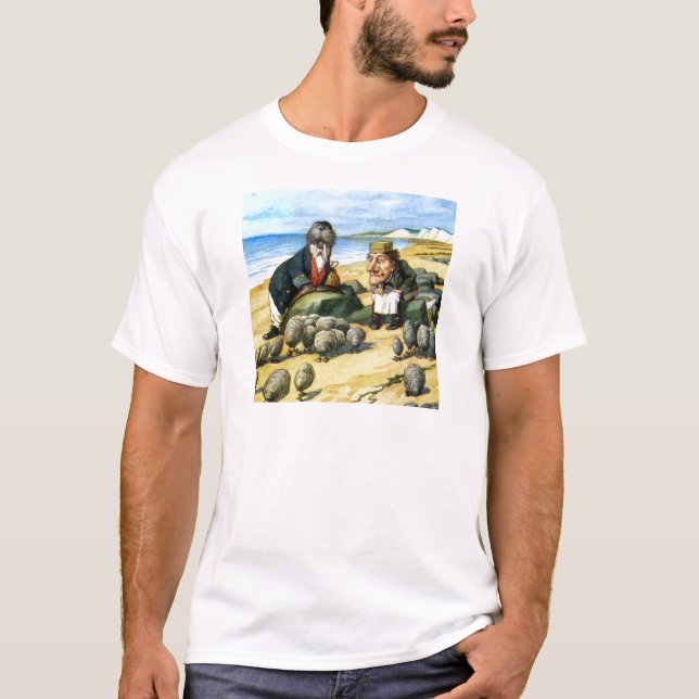T-shirt Le charpentier et Walrus considèrent les huîtres (Devant)