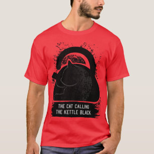 T-SHIRT LE CHAT APPELANT LA BOUTEILLE NOIRE