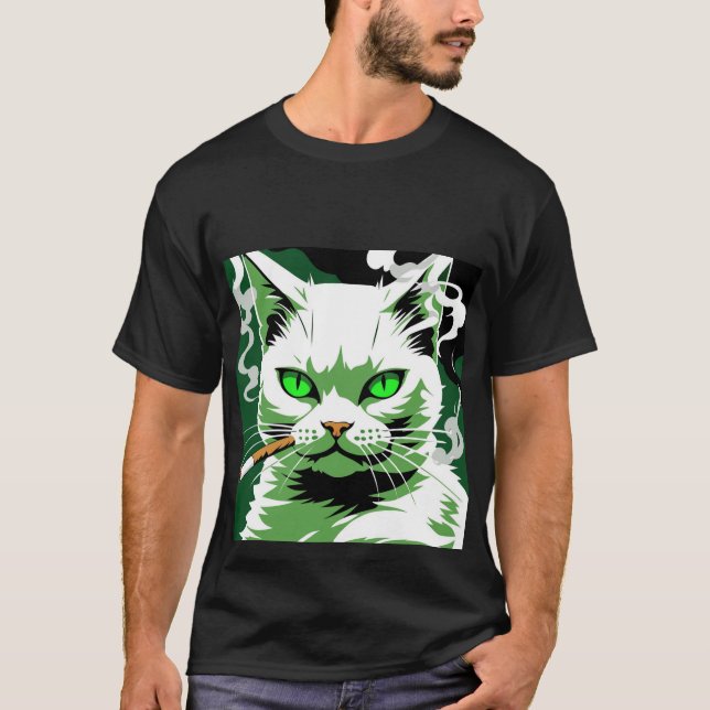 T-shirt Le chat aux yeux verts (Devant)