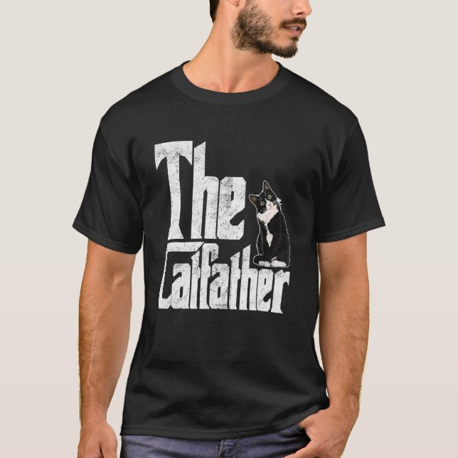 T-shirt Le Chat Catfather Père Mafia Whiskers Homme papa (Devant)
