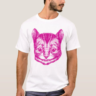 T-shirt Le chat de Cheshire a encré le rose