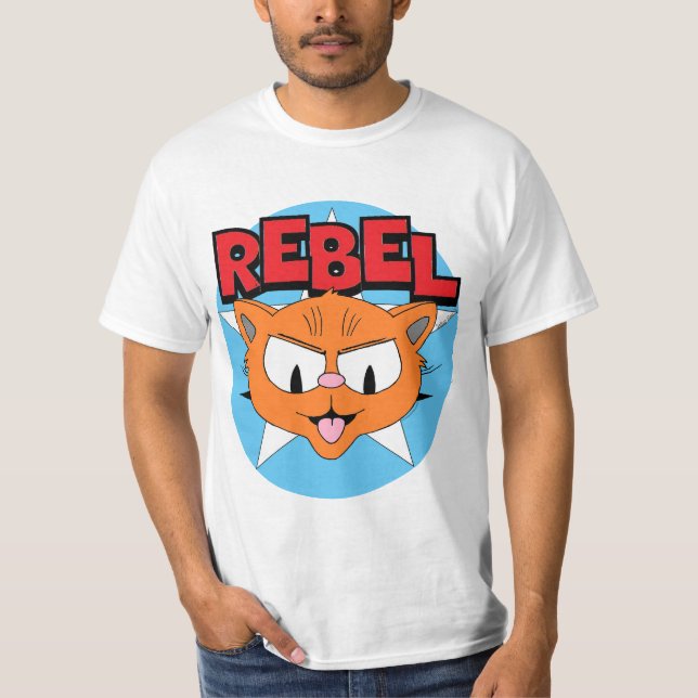 T-shirt Le chat de dessin REBEL Señor Gato™sur l'étoile bl (Devant)