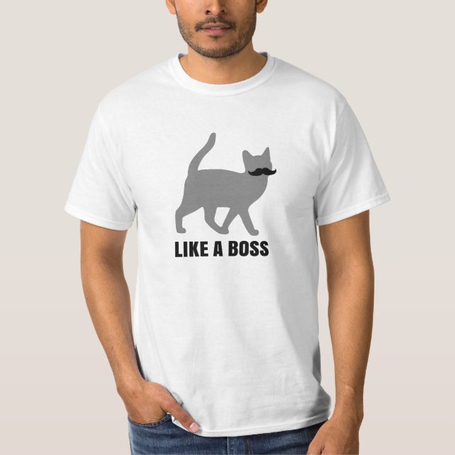 T-shirt Le chat de hippie aiment un patron (Devant)